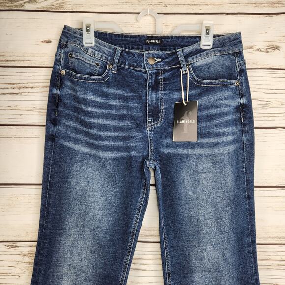 Flamingals Flare Women's Size XL Denim Jeans New With Tags - Picture 4 of 9